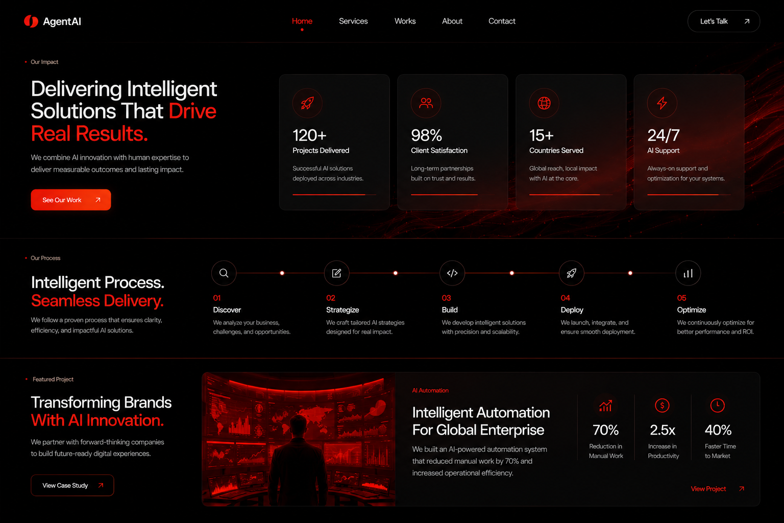 AI automation dashboard and process case study preview